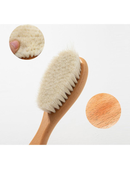 Cepillo de Madera para Bebés BoAn con Cerdas de Cabra Suaves Cepillo de Madera para Bebés BoAn con Cerdas de Cabra Suaves