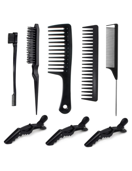 Juego de Peines y Cepillos NEWAY US para Estilizar Cabello 8 PCS Juego de Peines y Cepillos NEWAY US para Estilizar Cabello 8 PCS