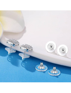 3 Pares Sujetadores Pendientes Pesados Moconar Plata 925 Oro 18K 2