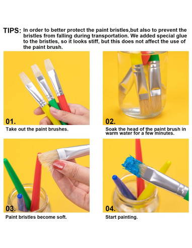 Set de Pinceles de Pintura para Niños YGAOHF - 10 Pcs Lavables