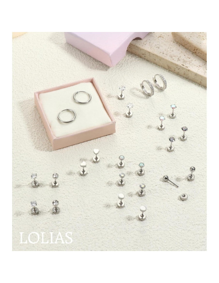 Aros hipoalergénicos LOLIAS de acero quirúrgico 20G para mujeres Aros hipoalergénicos LOLIAS de acero quirúrgico 20G para mujeres
