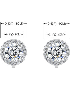 Pendientes de Clip de Cristal YOQUCOL 8MM para Mujeres 2