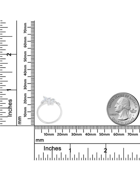 Anillo de Mariposa Ajustable AVORA en Plata 925 con CZ Anillo de Mariposa Ajustable AVORA en Plata 925 con CZ