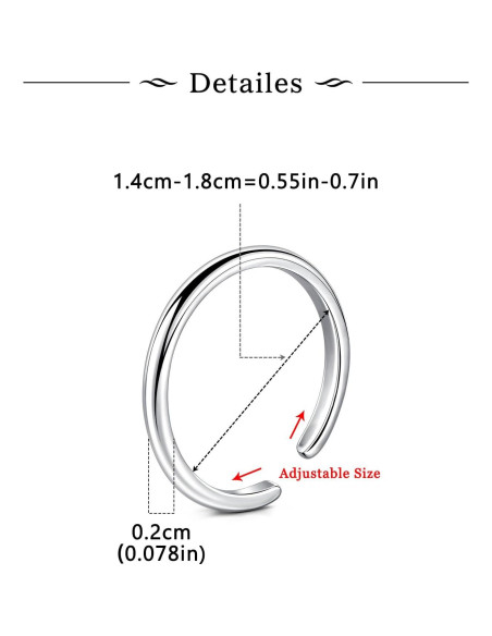 Anillos para Dedos de los Pies Plateados Ajustables Longita - 3 Piezas Anillos para Dedos de los Pies Plateados Ajustables Longita - 3 Piezas