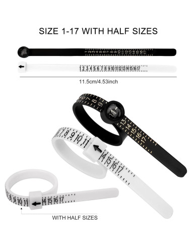 Kit de Medición de Tallas de Anillos TUNQISM 27 PZS Acero Inoxidable