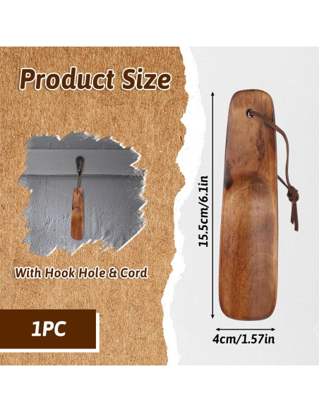 Cuchara de Zapato de Madera Piriuuo 15.24 cm Antideslizante Cuchara de Zapato de Madera Piriuuo 15.24 cm Antideslizante