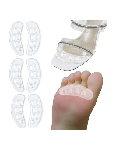 Almohadillas Metatarsales GQTJP para Tacones - 3 Pares Transparentes