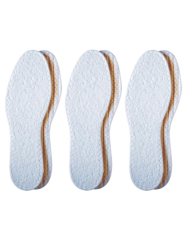 Plantillas Pedag Verano Algodón Terry Lavables 3 Pares Blanco