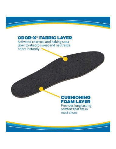 Plantillas Odor-X Dr. Scholl's Unisex - 4 Piezas, Control Olores