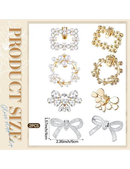Clips de Zapato Juexica - 4 Pares de Rhinestone Elegantes Clips de Zapato Juexica - 4 Pares de Rhinestone Elegantes