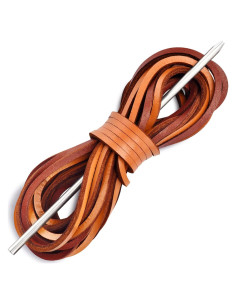 Cordones de Cuero para Botas - 183 cm x 3.2 mm - Marrón