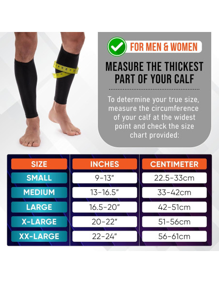 Manguitos de Compresión PhysFlex para Pantorrillas - Negro Mediano Manguitos de Compresión PhysFlex para Pantorrillas - Negro Mediano