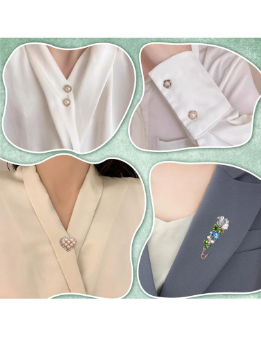 54 Alfileres de Broche de Perlas AEDOVE para Calcetines