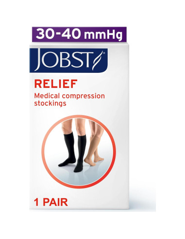Calcetines de Compresión JOBST Relief hasta la Rodilla 30-40 mmHg Negro Grande