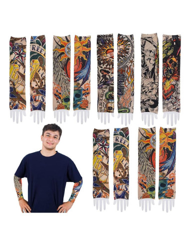 Mangas de Tatuaje Temporales ArtCreativity - 12 Pares Vintage