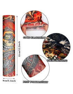 Mangas de Tatuaje Temporal Jecery 16 Pcs UV Protección Solar 2