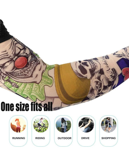 12 Mangas de Tatuaje Temporal HILLHOME Unisex Protección Solar 12 Mangas de Tatuaje Temporal HILLHOME Unisex Protección Solar