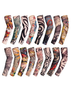 HOVEOX 16 Piezas Mangas de Tatuaje Temporales Unisex - Grande