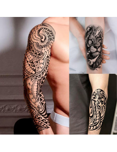 20 Hojas Tatuajes Temporales Maori para Adultos - Larga Duración 2