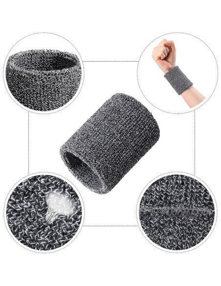 Bememo Paquete de 12 Muñequera Deportiva Absorbente 8cm Bememo Paquete de 12 Muñequera Deportiva Absorbente 8cm