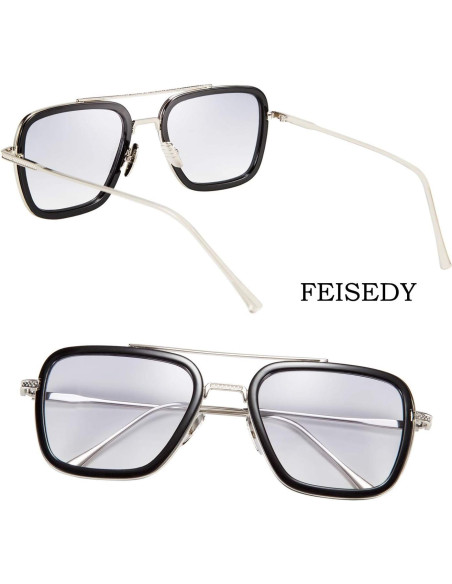 Gafas de Sol Cuadradas FEISEDY Retro UV400 para Mujeres Gafas de Sol Cuadradas FEISEDY Retro UV400 para Mujeres