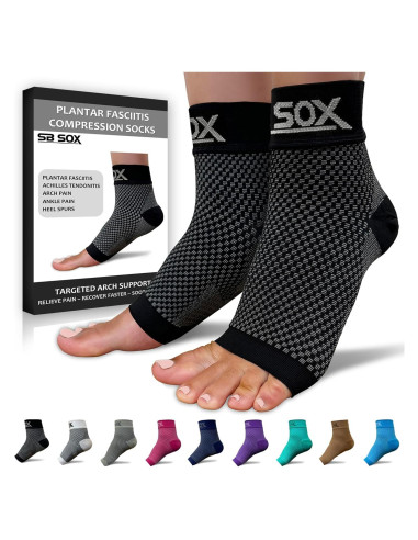 Calcetines de Compresión SB SOX para Fascitis Plantar - Negro Mediano