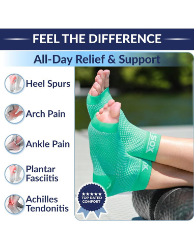 Calcetines de Compresión SB SOX para Fascitis Plantar - Negro Mediano