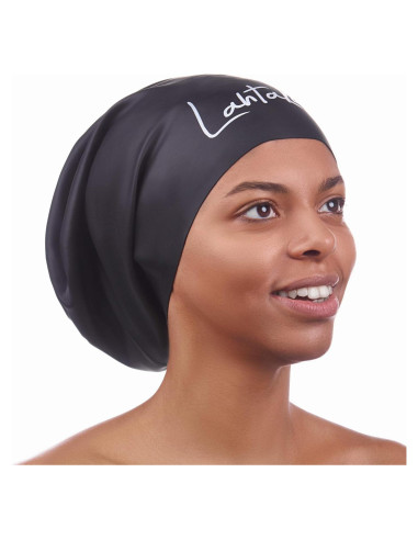 Gorro de Natación Lahtak Extra Grande Silicona Negro - Antifugas