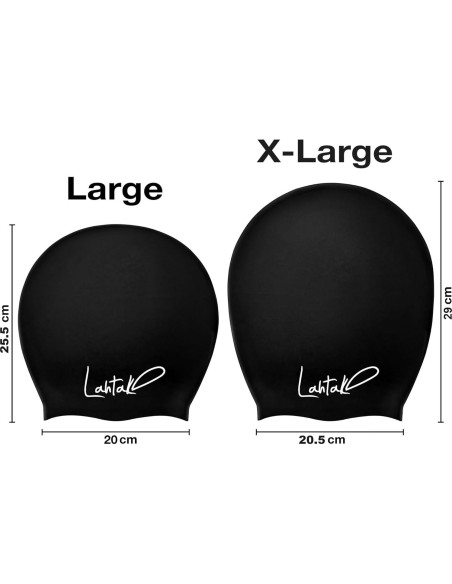 Gorro de Natación Lahtak Extra Grande Silicona Negro - Antifugas Gorro de Natación Lahtak Extra Grande Silicona Negro - Antifugas
