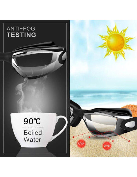 Gafas de natación Hurdilen con estuche, tapones y gorro Gafas de natación Hurdilen con estuche, tapones y gorro