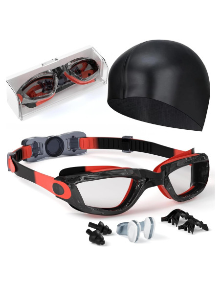 Gafas de natación Hurdilen para niños 3-14 años con gorro Gafas de natación Hurdilen para niños 3-14 años con gorro