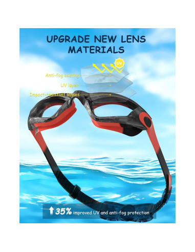 Gafas de natación Hurdilen para niños 3-14 años con gorro