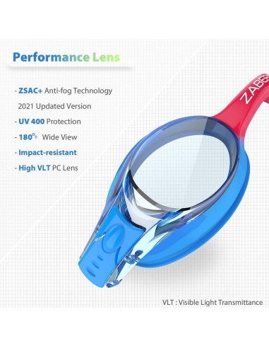 Gafas de natación ZABERT K20 para niños 3-10 años UV 400