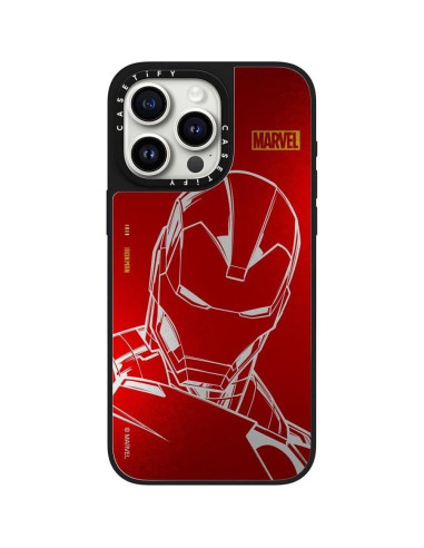 Funda Espejo CASETiFY para iPhone 15 Pro Max - Rojo Iron Man