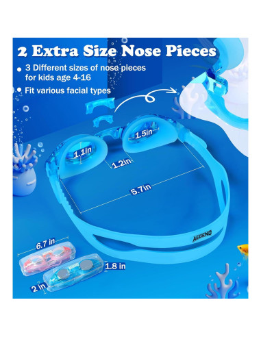 Gafas de Natación Aegend para Niños 4-16 Años Anti-Vaho UV
