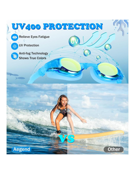 Gafas de Natación Aegend para Niños 4-16 Años Anti-Vaho UV Gafas de Natación Aegend para Niños 4-16 Años Anti-Vaho UV