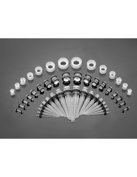 Kit de Estiramiento de Orejas 50pcs CABBE KALLO 14G-00G Kit de Estiramiento de Orejas 50pcs CABBE KALLO 14G-00G