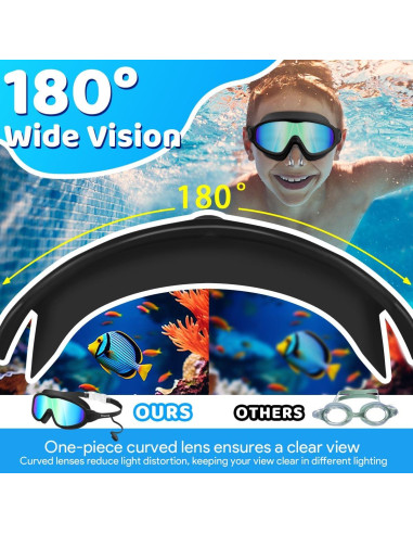 Gafas de natación Vvinca para niños con tapones y clip nariz