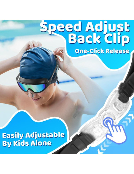 Gafas de natación Vvinca para niños con tapones y clip nariz Gafas de natación Vvinca para niños con tapones y clip nariz