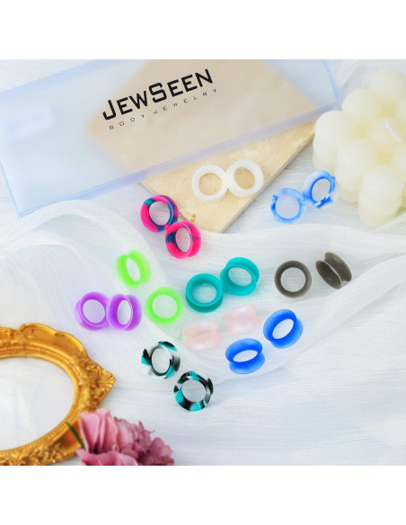 Jewseen 20PCS Tapones de Silicona Suave para Orejas 16mm Jewseen 20PCS Tapones de Silicona Suave para Orejas 16mm