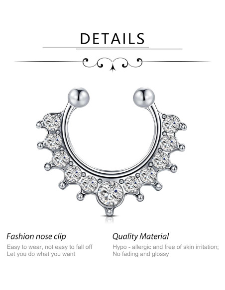 Aros Falsos de Septum D.Bella 20G Ajustables Acero Inoxidable Aros Falsos de Septum D.Bella 20G Ajustables Acero Inoxidable