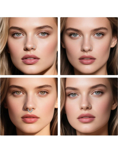 Aros Falsos de Septum D.Bella 20G Ajustables Acero Inoxidable