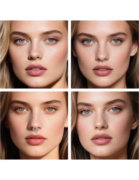 Aros Falsos de Septum D.Bella 20G Ajustables Acero Inoxidable Aros Falsos de Septum D.Bella 20G Ajustables Acero Inoxidable