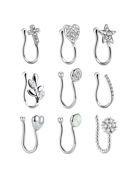 Conjunto de 9 Anillos Falsos para Nariz Masedy - Sin Perforación Conjunto de 9 Anillos Falsos para Nariz Masedy - Sin Perforación