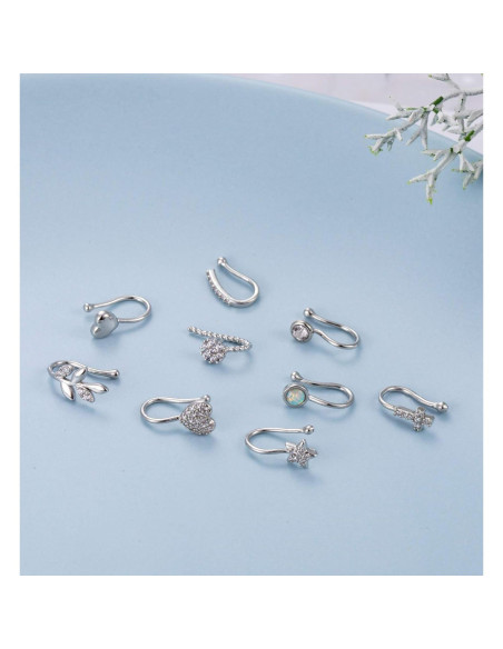 Conjunto de 9 Anillos Falsos para Nariz Masedy - Sin Perforación Conjunto de 9 Anillos Falsos para Nariz Masedy - Sin Perforación