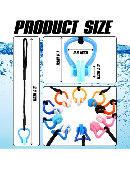10 Clips de Nariz para Natación Seenelling QAR3454 Silicona 10 Clips de Nariz para Natación Seenelling QAR3454 Silicona
