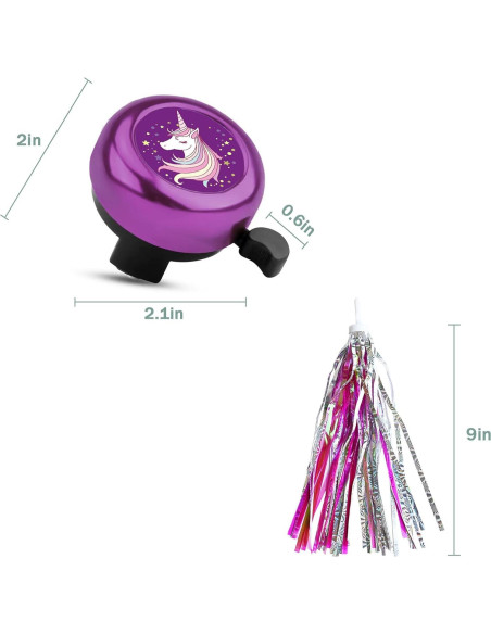Campana de Bicicleta Vortika Unicornio + 2 Cintas Decorativas Campana de Bicicleta Vortika Unicornio + 2 Cintas Decorativas