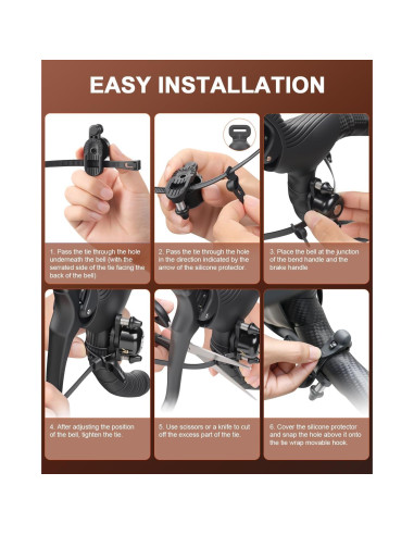 Campana de Bicicleta POWVINE Doble Martillo 100dB Ajustable