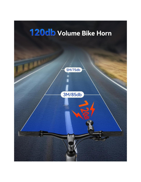 Timbre Eléctrico para Bicicleta EQIIO EH-2 120dB Resistente al Agua Timbre Eléctrico para Bicicleta EQIIO EH-2 120dB Resistente al Agua