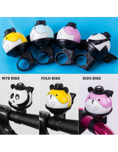 Timbre de bicicleta ROCKBROS rosa para niños, 360 rotativo